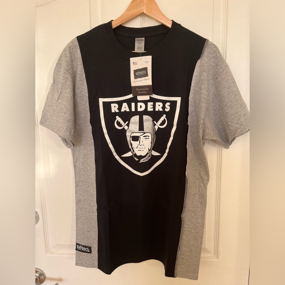 New NFL Las Vegas Raiders Men’s Refried Apparel - Black/Heather Gray T-shirt